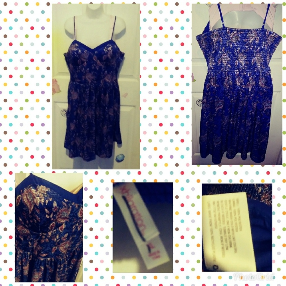 Exhilaration royal blue velvety print, XL,with poc